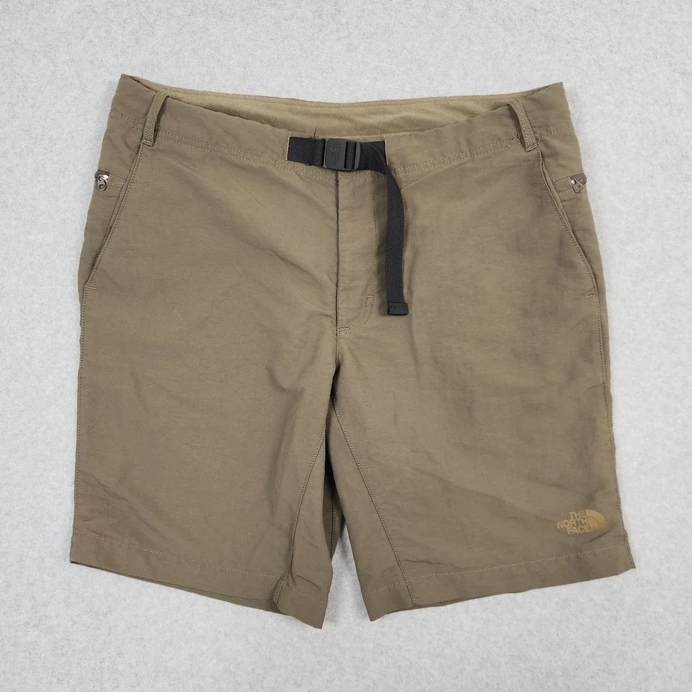 The North Face Shorts Mens 34 Green Belted Cargo Hiking Breathable Unlined